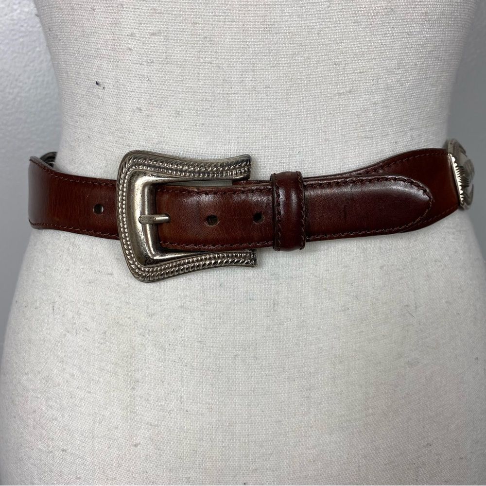 Fossil vintage leather and silver tone braided accents